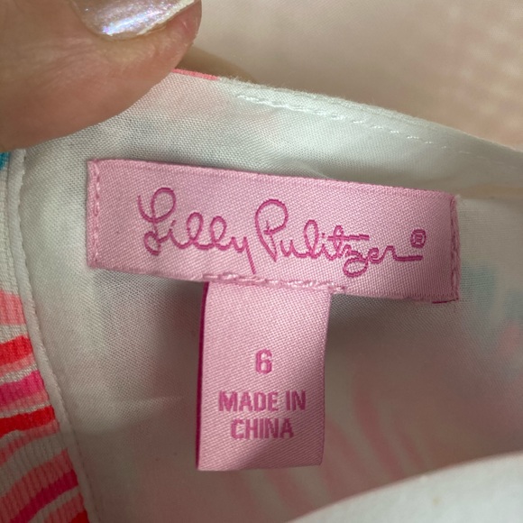 Lilly Pulitzer Mila shift dress, neon pink, green - Picture 8 of 11